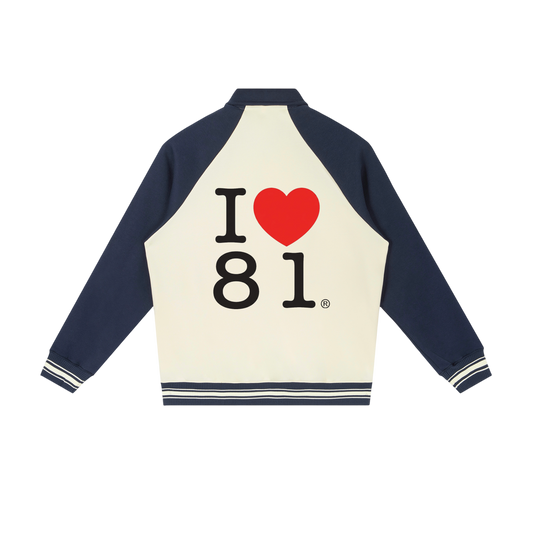 Contrast Raglan Sleeve Baseball Jacket