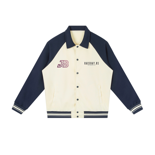 Contrast Raglan Sleeve Baseball Jacket